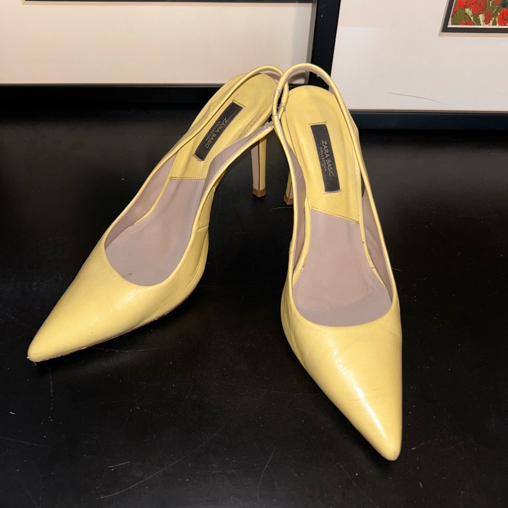 Zara Yellow Sling-backs size 36